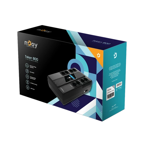 NJOY Szünetmentes Token 800, 600VA, 360W, Line-Interactive, USB
