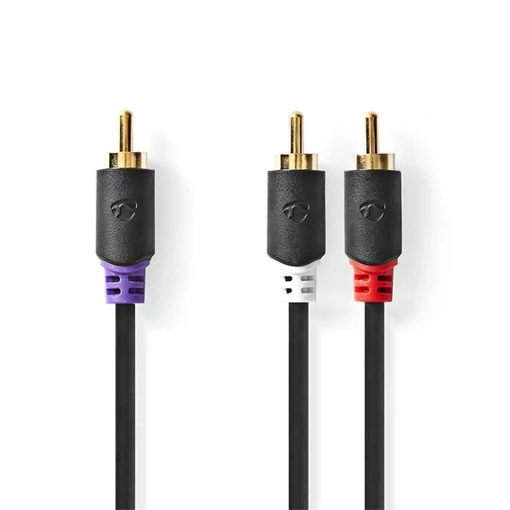 Nedis CABW24000AT30 RCA dugó - 2x RCA dugó,  mélynyomó kábel, 3m
