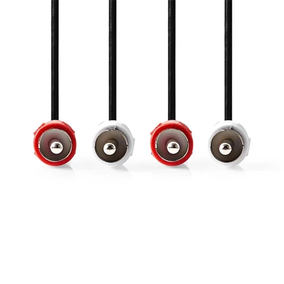 Nedis CAGL24200BK100 sztereo audio kábel, 2 X RCA dugó - 2 X RCA dugó, hossz 10m