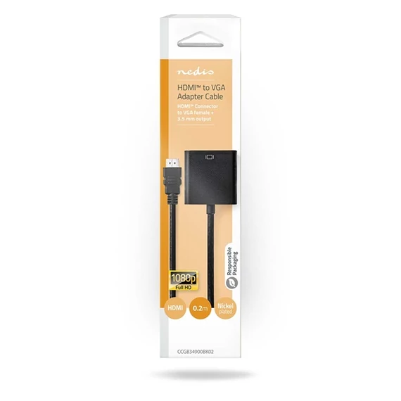 Nedis CCGB34900BK02 HDMI - VGA adapter