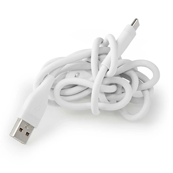 Nedis CCGB60800WT15 flexibilis USB A - USB C (USB-C) kábel, USB2.0, 15W, hossz 1,5m, fehér rugalmas szilikon