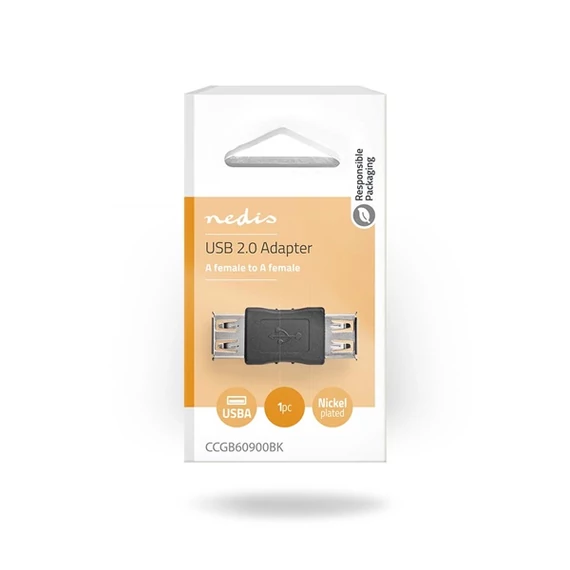 Nedis CCGB60900BK USB toldó, USB aljzat - aljzat