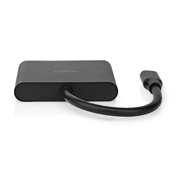 Nedis CCGB64770BK01 USB-C multiport adapter, USB C dugó - HDMI/ USB-A / USB-C aljzat, 5 Gbps