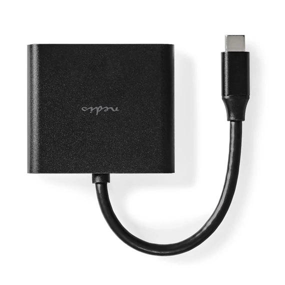 Nedis CCGB64770BK01 USB-C multiport adapter, USB C dugó - HDMI/ USB-A / USB-C aljzat, 5 Gbps