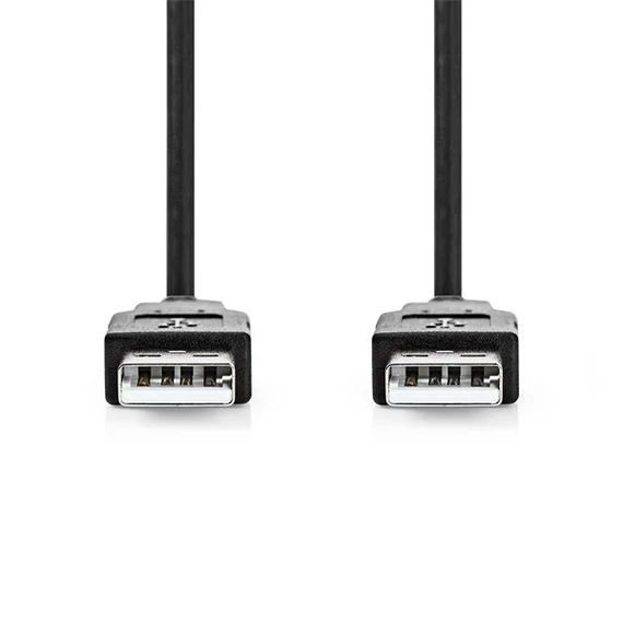 Nedis CCGL60000BK20 USB A apa - USB-A apa kábel, USB2.0, hossz: 2m