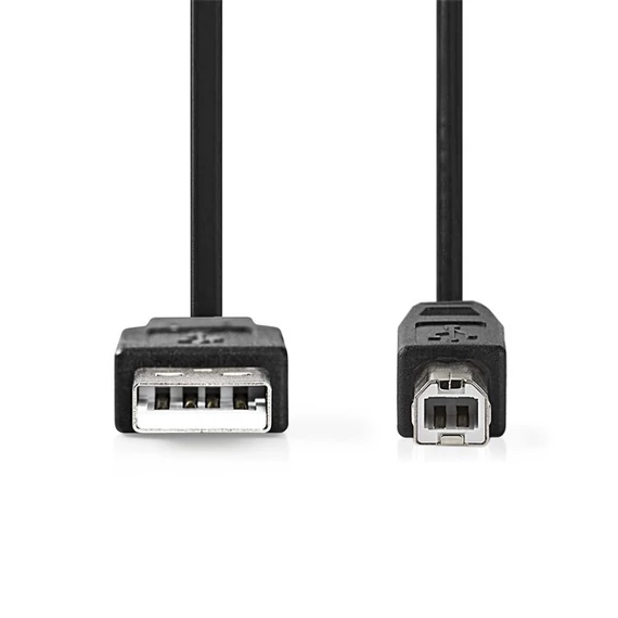 Nedis CCGL60100BK05 USB2.0, USB A - B kábel, 480Mbs, 10W, hossz 0,5m