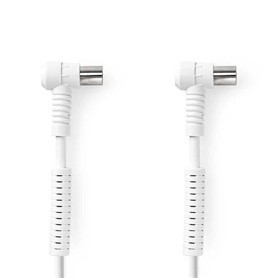 Nedis CSGL40120WT50 koax RF kábel, koax férfi (dugó), koax nő (aljzat), 120 dB, 75 Ohm, Négyszeresen árnyékolt, 5m