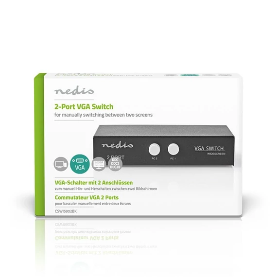 Nedis CSWI5902BK VGA kapcsoló 2 portos