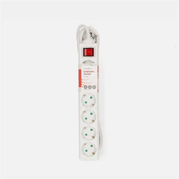 Nedis ESOC630F2WT 6 aljzatos kapcsolós (6-os) elosztó, 3 m, 3680 W, 16 A