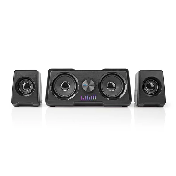 Nedis GSPR21022BK gamer hangszóró készlet, csatornák: 2.2, USB tápellátás, 3,5 mm jack, 48 W, LED, hangerőszabályozó