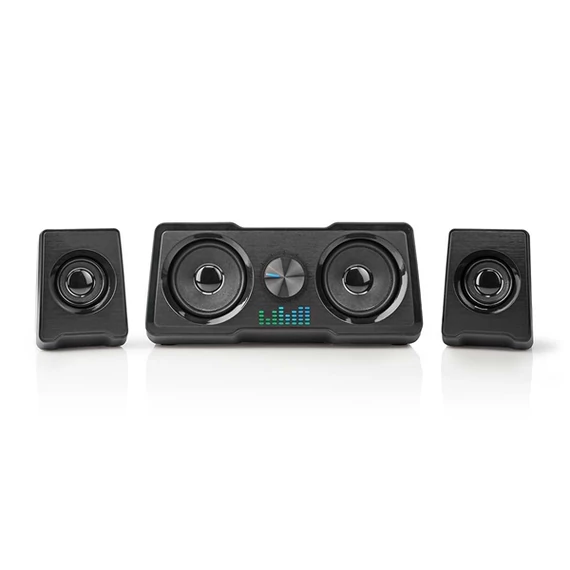 Nedis GSPR21022BK gamer hangszóró készlet, csatornák: 2.2, USB tápellátás, 3,5 mm jack, 48 W, LED, hangerőszabályozó