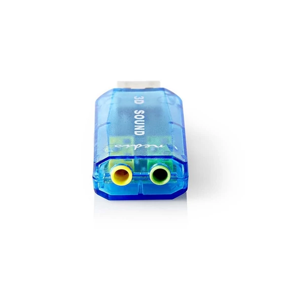 Nedis USCR10051BU USB hangkártya, 3,5mm mikrofon és fejhallgató csatlakozás, virtuális 5.1 3D hangadapter