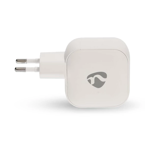 Nedis WGCHA45WWT töltő 45 W | GaN | PD3.0, Gyorstöltési funkció, 2,25 / 3,0 A, 2x USB-C, Automatikus feszültségválasztás