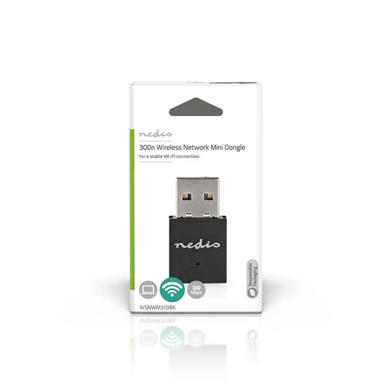 Nedis WSNWM310BK WIFI (stick) adapter N300, 2,4 GHz, 300 Mbps, Windows 10 / Windows 11 / Windows