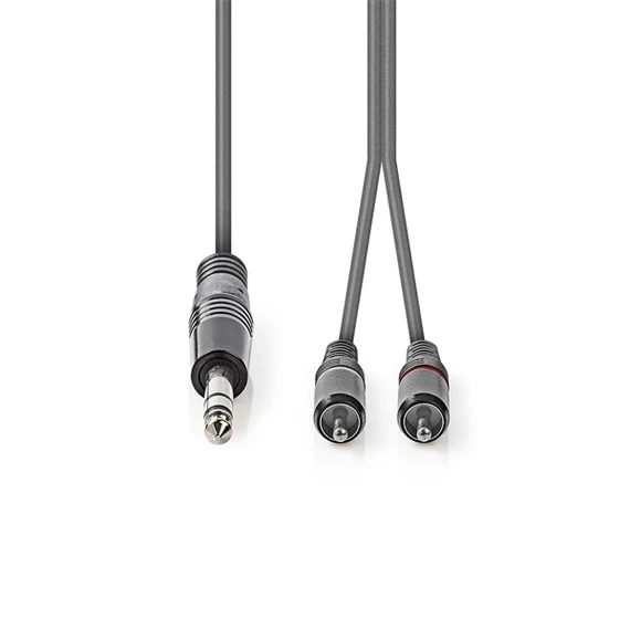 Nedis COTH23300GY30 félprofi XLR audio kábel, 6,35mm sztereo jack dugó - 2x RCA dugó, 3m