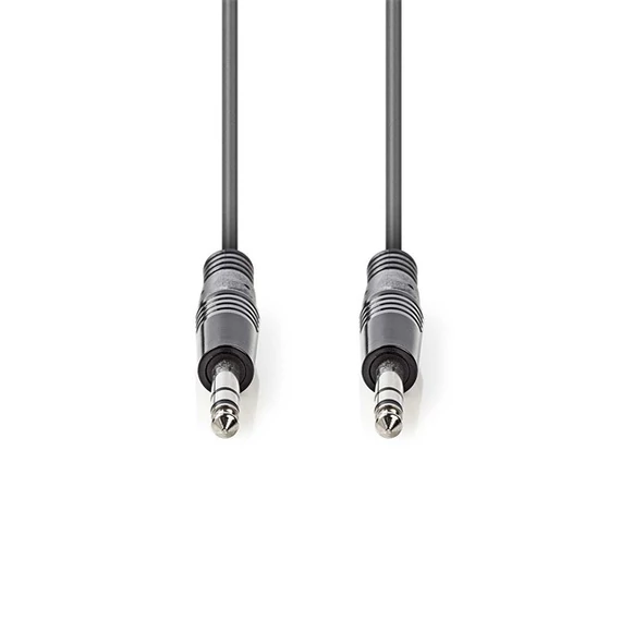 Nedis COTH23020GY50 félprofi audio kábel, 2 x 6,35mm sztereo jack dugó, hossz 5m, rugalmas