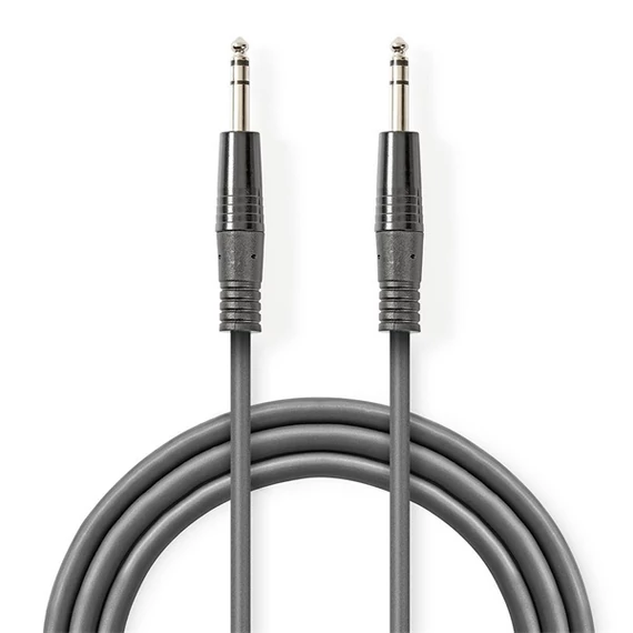 Nedis COTH23020GY50 félprofi audio kábel, 2 x 6,35mm sztereo jack dugó, hossz 5m, rugalmas