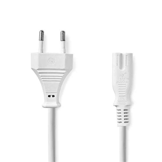 Nedis CEGL11040WT20 tápkábel IEC-320-C7, 2 x 0.75 mm, hossz 2m, fehér