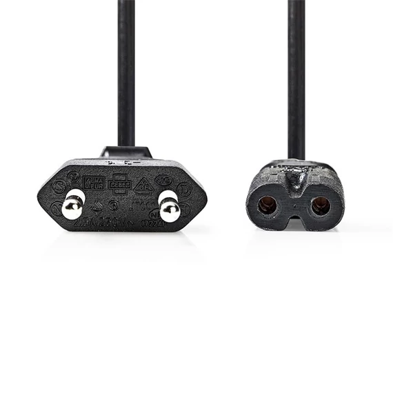 Nedis CEGL11040BK50 tápkábel IEC-320-C7, 2 x 0.75 mm, hossz 5m