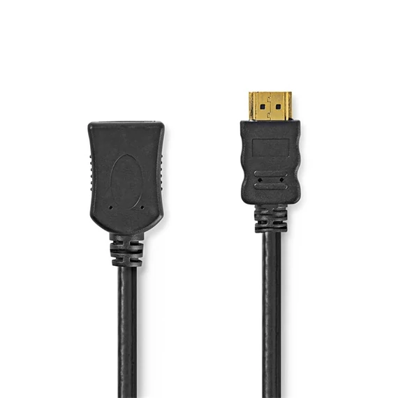 Nedis ultra HD HDMI hosszabbító (toldó) kábel CVGL34096BK10, HDMI dugó - aljzat, 4K@60Hz, ARC, 10,2 Gbps, 1 m