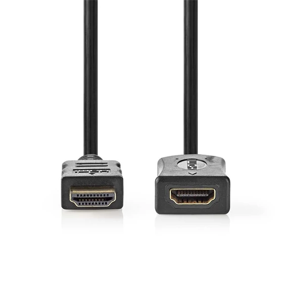 Nedis ultra HD HDMI hosszabbító (toldó) kábel CVGL34096BK20, HDMI dugó - aljzat, 4K@60Hz, ARC, 10,2 Gbps, 2 m