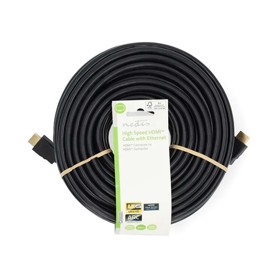Nedis CVGL34060BK200 ultra HD HDMI kábel, HDMI dugó - dugó, 4K@60Hz, ARC, 18 Gbps, aranyozott csatlakozók, hossz 20m