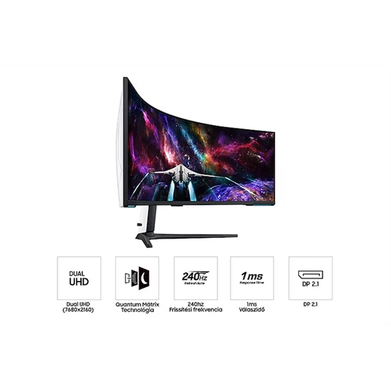 SAMSUNG Ívelt Gaming 240Hz VA monitor 57