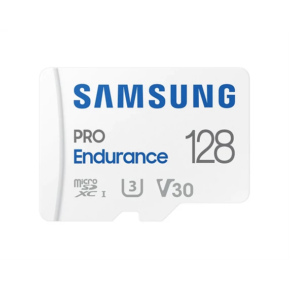 SAMSUNG Memóriakártya, PRO Endurance microSD kártya 128GB, CLASS 10, UHS-I (SDR104), + SD Adapter, R100/W40