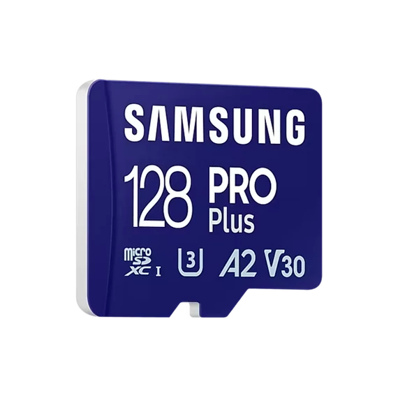 SAMSUNG Memóriakártya, PRO Plus microSDXC kártya 128GB, CLASS 10, UHS-I, U3, V30, A2, + Adapter, R180/W130