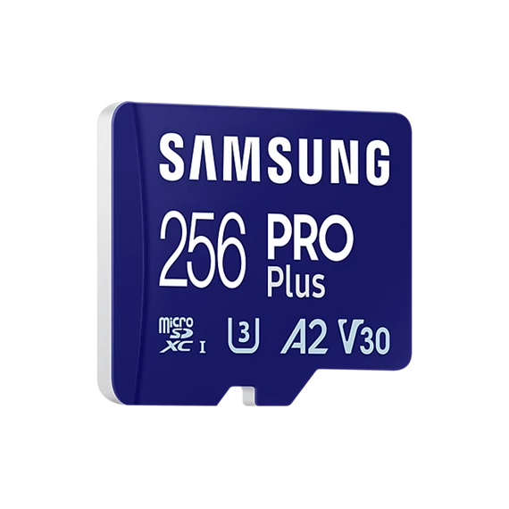 SAMSUNG Memóriakártya, PRO Plus microSDXC kártya 256GB, CLASS 10, UHS-I, U3, V30, A2, + Adapter, R180/W130