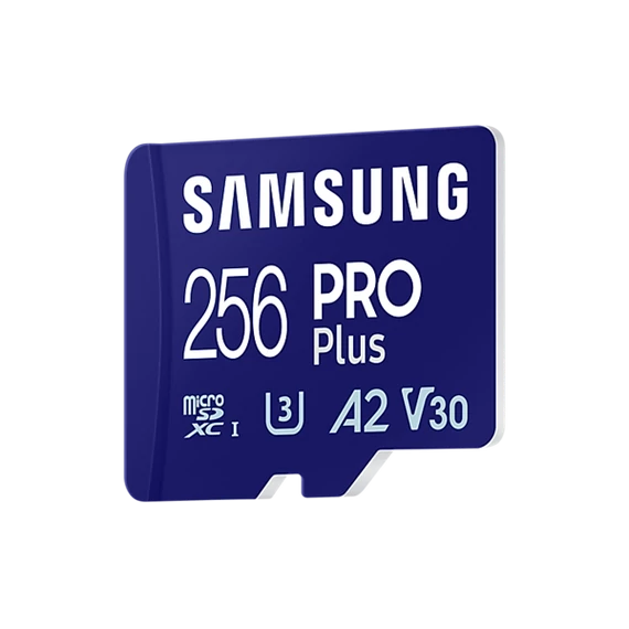 SAMSUNG Memóriakártya, PRO Plus microSDXC kártya 256GB, CLASS 10, UHS-I, U3, V30, A2, + Adapter, R180/W130