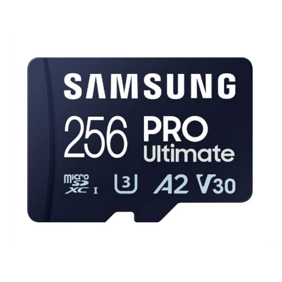 SAMSUNG Memóriakártya, PRO Ultimate microSD 256GB, Class 10, V30, A2, Grade 3 (U3), R200/W130