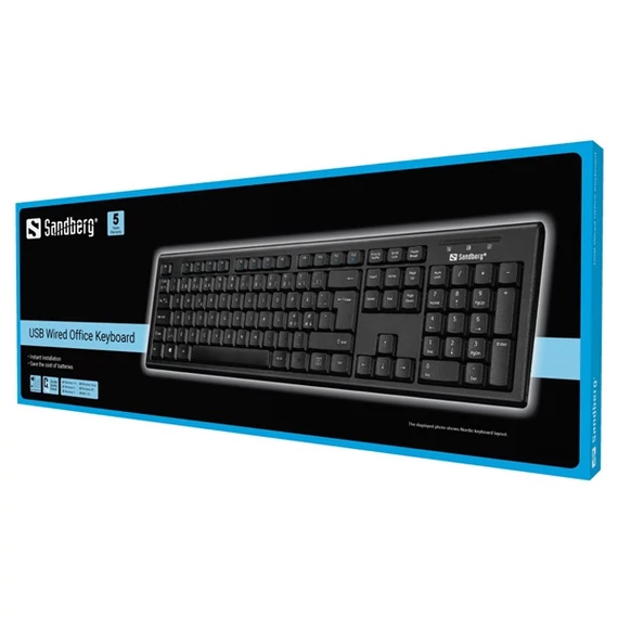SANDBERG Billentyűzet, USB Wired Office Keyboard Nord