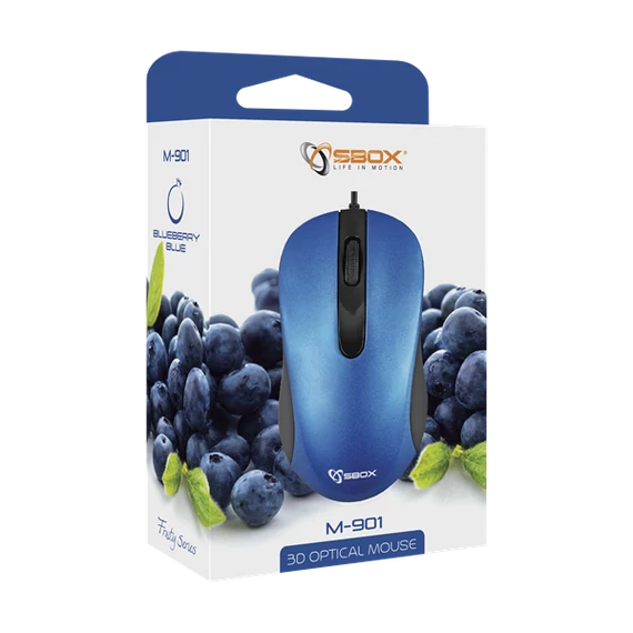 SBOX Egér, WIRED MOUSE, Blue
