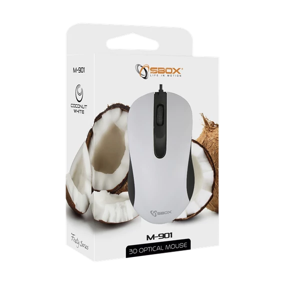 SBOX Egér, WIRED MOUSE, White