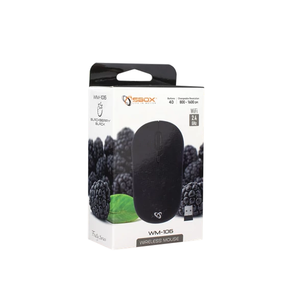 SBOX Egér, WM-106 Black