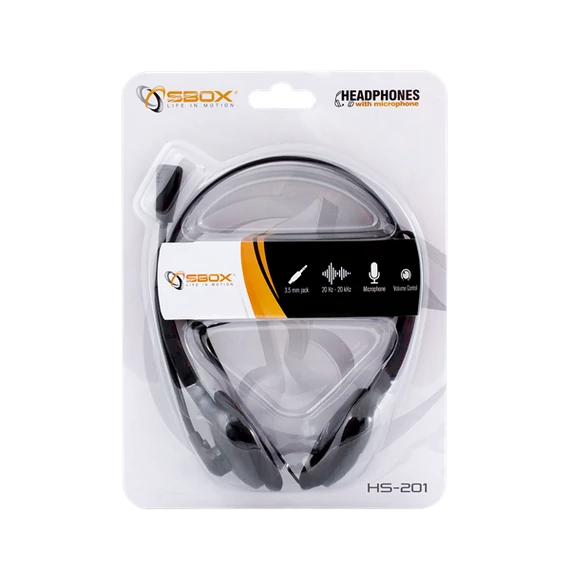 SBOX Fejhallgató, HEADSET + MICROPHONE