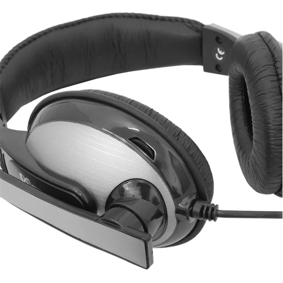 SBOX Fejhallgató, HEADSET + MICROPHONE, Black/Silver