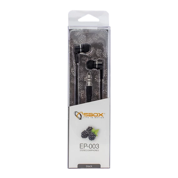 SBOX Füllhallgató, EARPHONES, Black