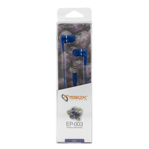 SBOX Füllhallgató, EARPHONES, Blue