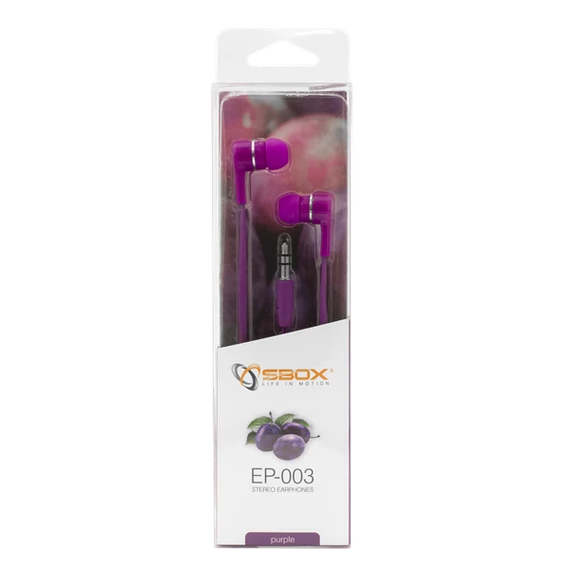 SBOX Füllhallgató, EARPHONES, Purple