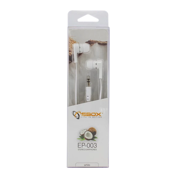 SBOX Füllhallgató, EARPHONES, White