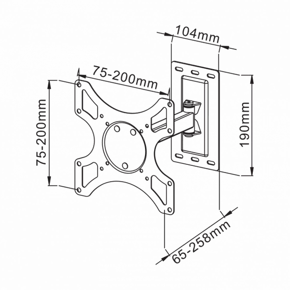 SBOX LCD-2901 fali konzol, dönthető, forgatható, 19