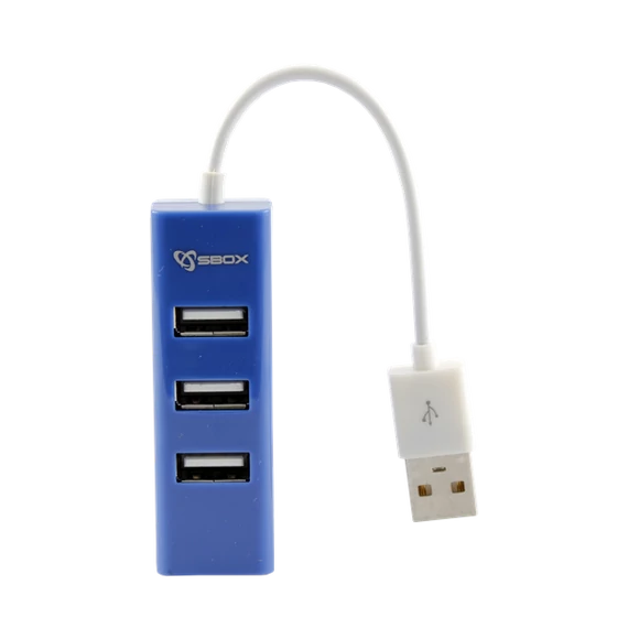 SBOX USB HUB, Kék, 4xUSB 2.0