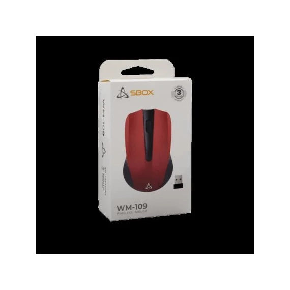 SBOX WM-109R Vezeték nélküli egér 1000 DPI 3D piros
