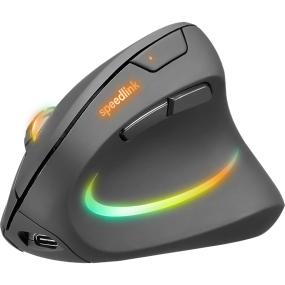 SPEEDLINK SL-630026-BK Piavo Pro újratölthető függőleges ergonomikus egér - vezeték nélküli, gumi-fekete