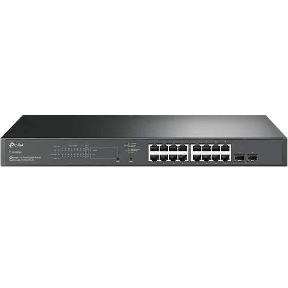 TP-LINK Switch 16x1000Mbps(16xPOE+) + 2xGigabit SFP, Menedzselhető, SG2218P