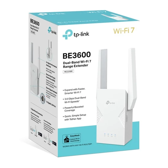 TP-LINK Wireless Range Extender Dual Band BE3600 Wifi 7, RE225BE