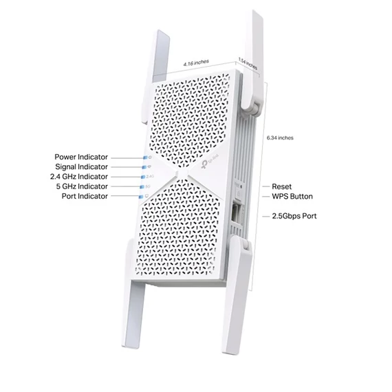 TP-LINK Wireless Range Extender Dual Band BE6500 Wifi 7, RE405BE