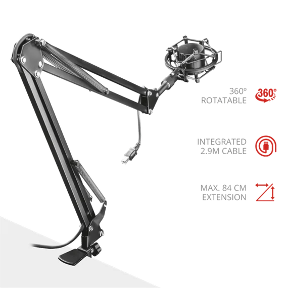 TRUST Állítható mikrofonkar 22563 (GXT 253 Emita Streaming Microphone Arm)